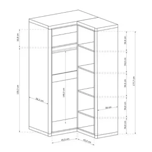 Szafa narożna "L" Dallas D21