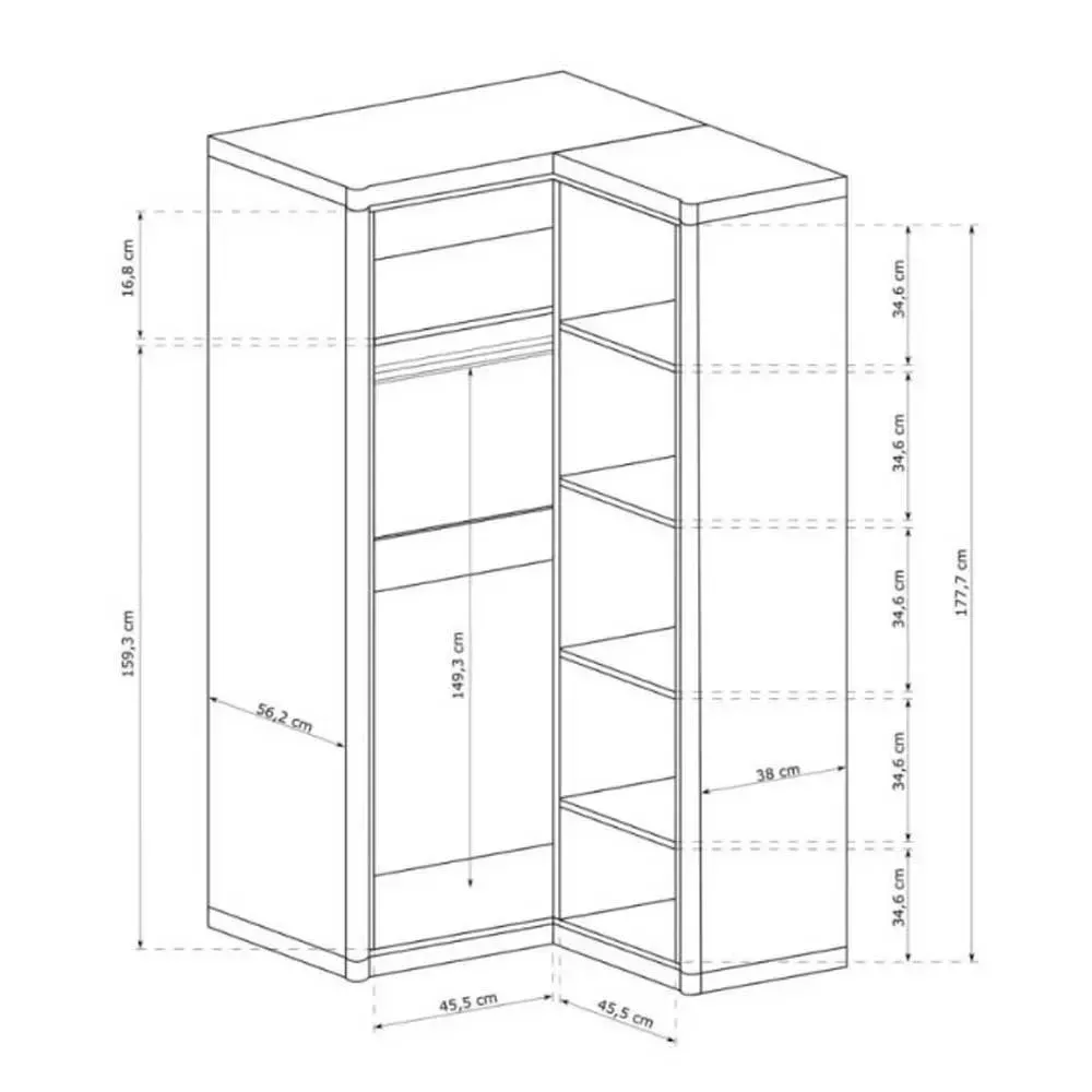 Szafa narożna "L" Dallas D21