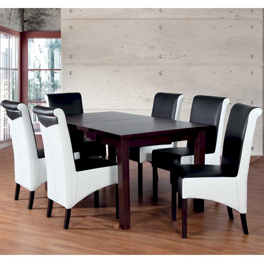 Stół Fornir Max 6 + 6 krzeseł Kinga II (zest. FX35)