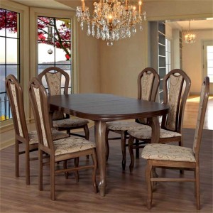 Stół Fornir 1 + 6 krzeseł Dama (zest. FX30)