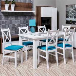 Stół Laminat 9 + 6 krzeseł Krzyżak (zest. FX32)