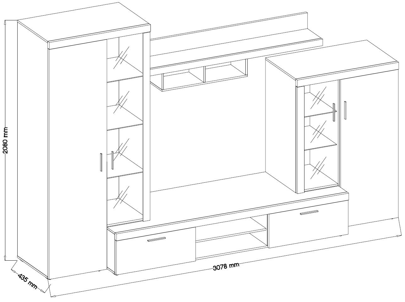 Meblościanka Asti Czarny