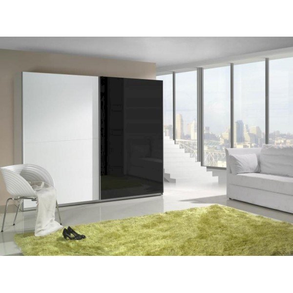 Sypialnia Lux Biały + Czarny Połysk