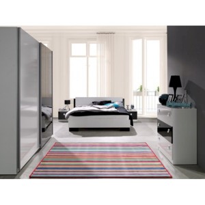 Sypialnia Lux Biały + Czarny Połysk