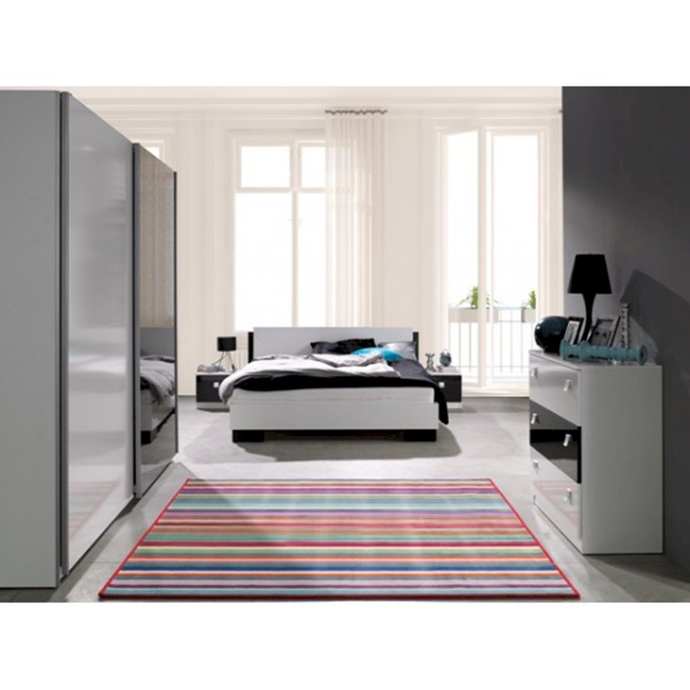 Sypialnia Lux Biały + Czarny Połysk