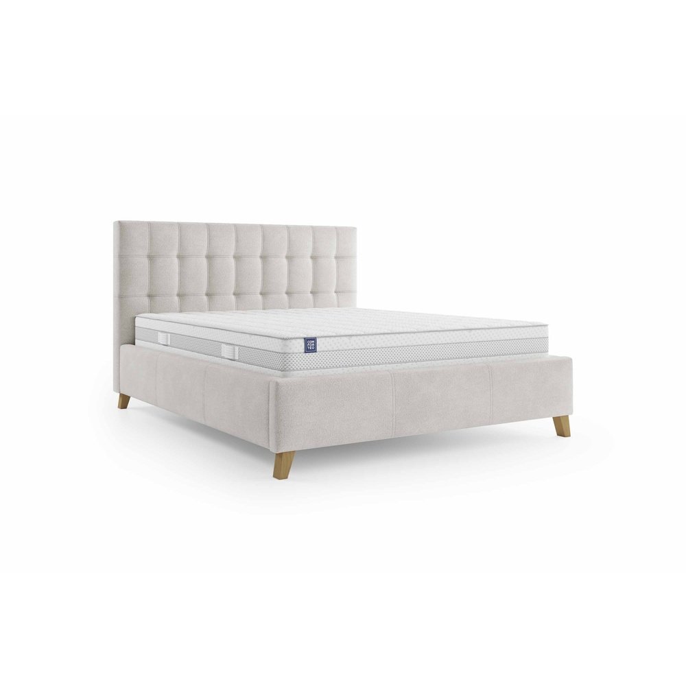 (90x200) PROMOCJA Łóżko tapicerowane Dolores + Stelaż + Materac