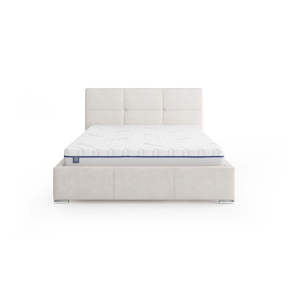 (90x200) PROMOCJA Łóżko tapicerowane Lily + Stelaż + Materac + Pojemnik