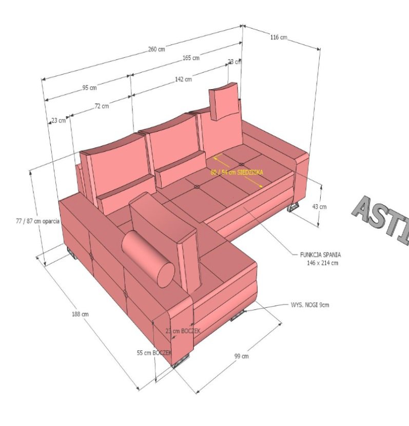 Narożnik Asti z zagłówkiem