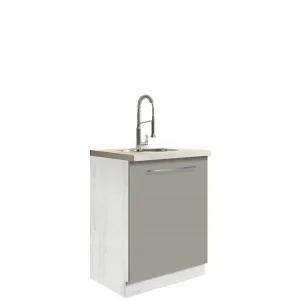 Szafka kuchenna Creativa 11D pod zlewozmywak Szary Połysk