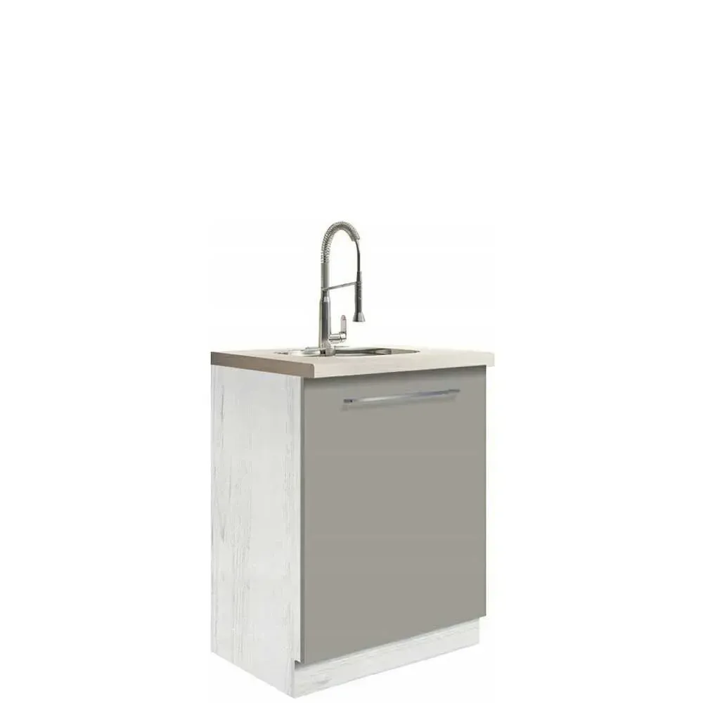 Szafka kuchenna Creativa 11D pod zlewozmywak Szary Połysk