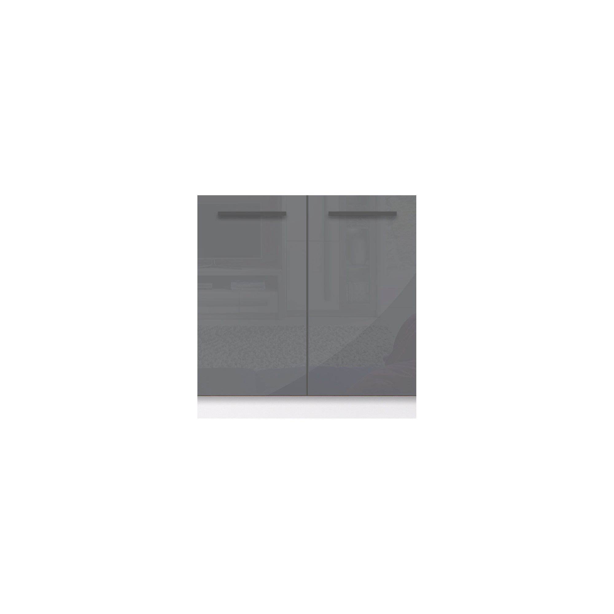 Szafka kuchenna Creativa 12D pod zlewozmywak Szary Połysk