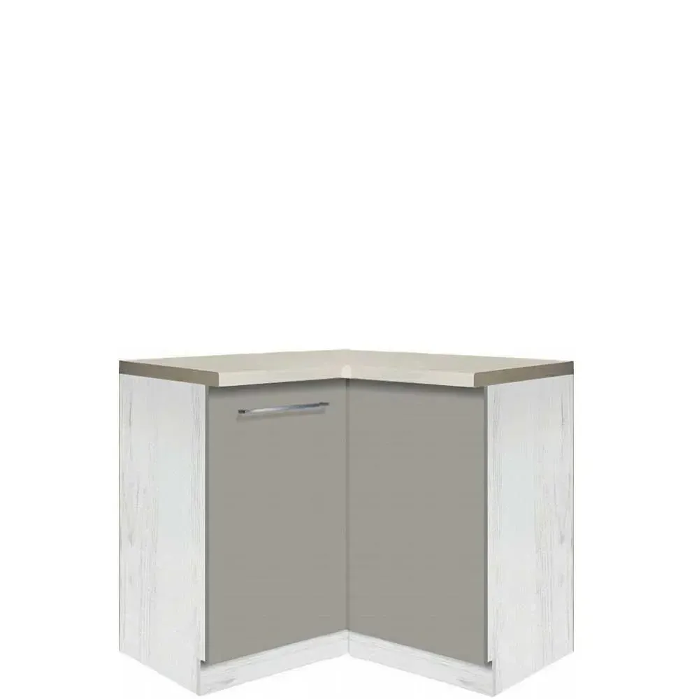 Szafka kuchenna Creativa 16D narożna z pólką wiórową Szary Połysk