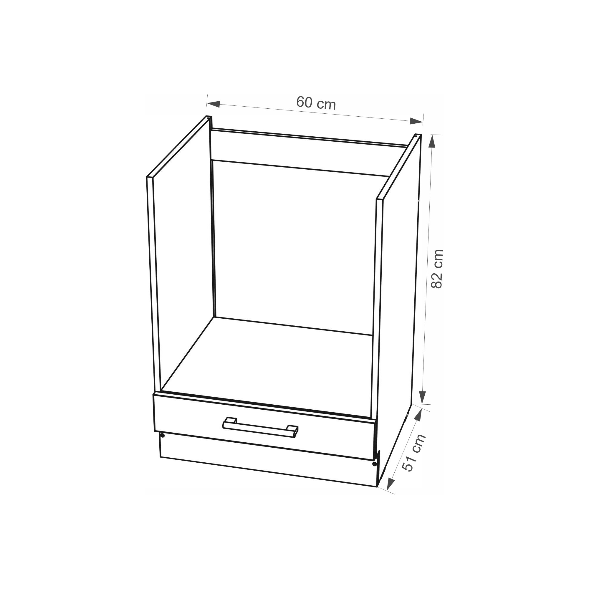 Szafka kuchenna Creativa 17D na piekarnik Szary Połysk