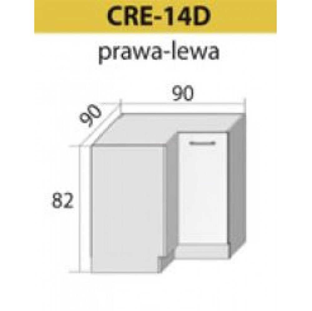 Szafka kuchenna Creativa 16D narożna z pólką obrotową Szary Połysk