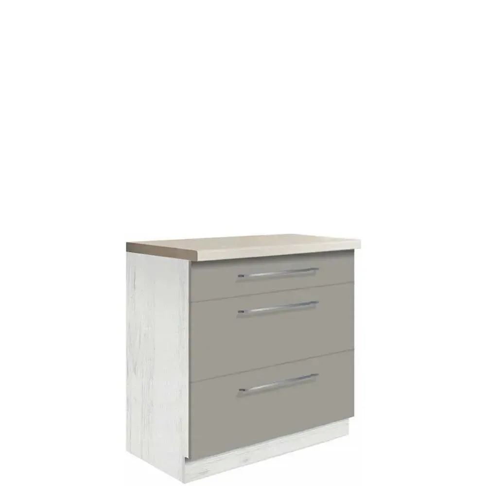 Szafka Kuchenna Creativa 22D z szufladami Szary Połysk