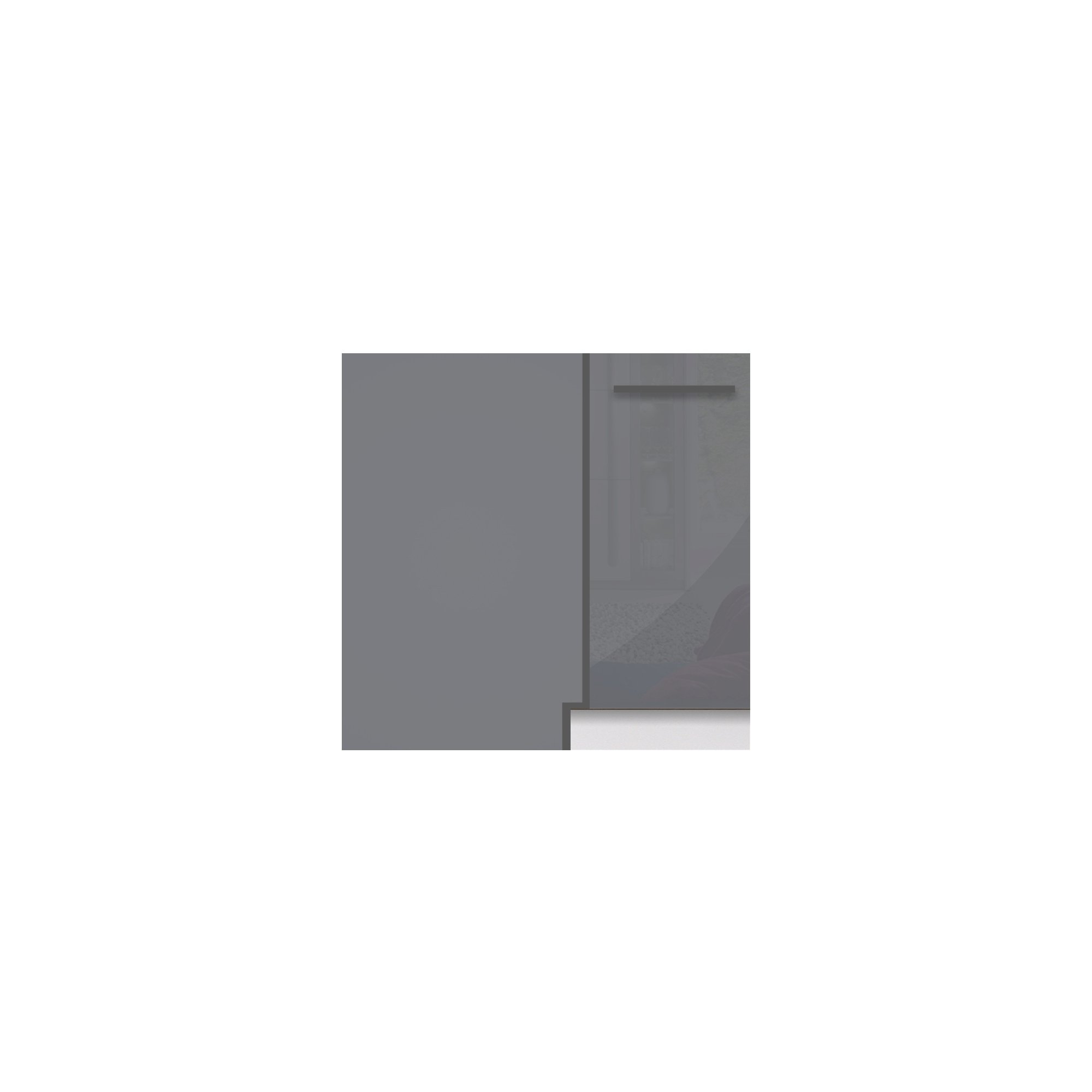 Szafka kuchenna Creativa 24D narożna z pólką wiórową lewy Szary Połysk