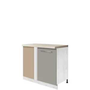 Szafka kuchenna Creativa 25D narożna + nerka prawy Szary Połysk