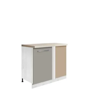 Szafka kuchenna Creativa 24D narożna + nerka lewy Szary Połysk