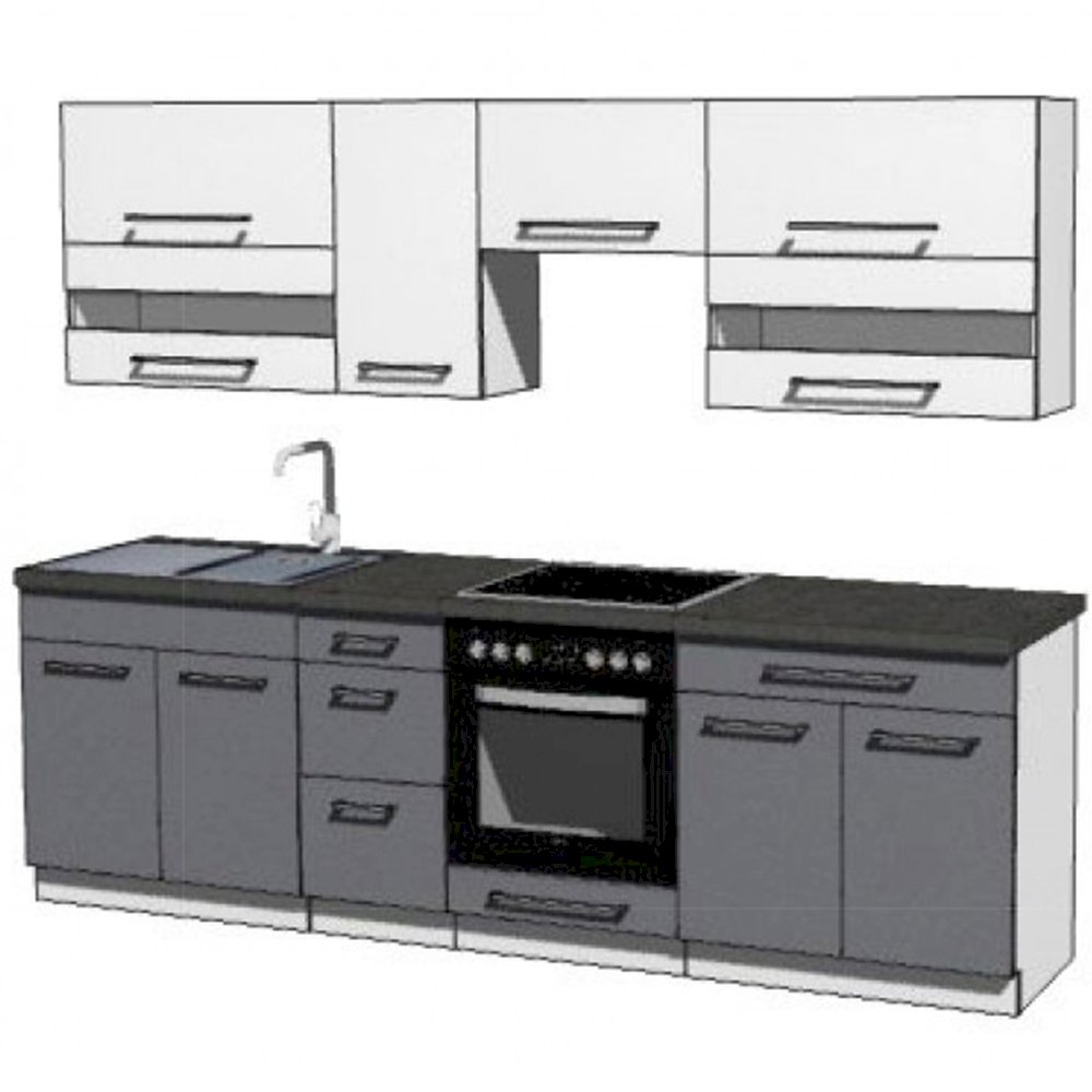 Meble kuchenne Creativa zest. Podstawowy Szary Połysk