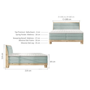 Łóżko kontynentalne Donna 180x200