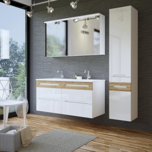 Podwójna umywalka ceramiczna 120 cm