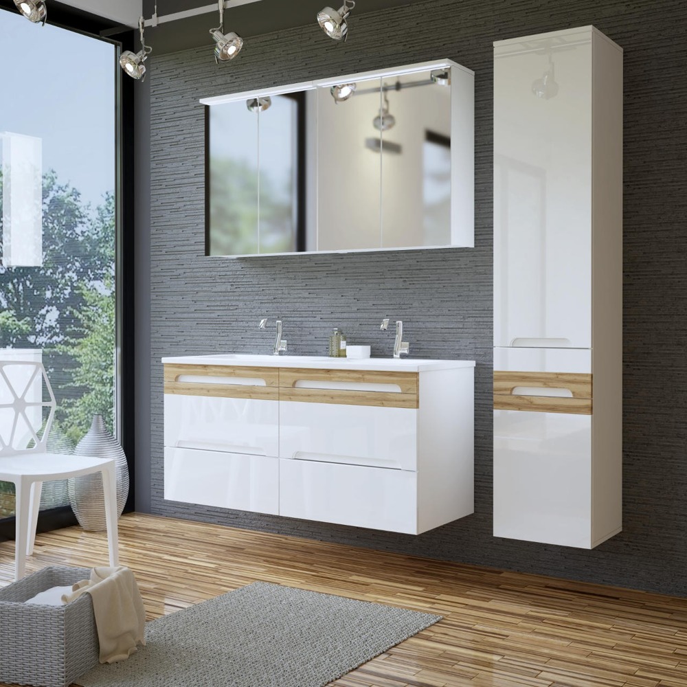 Podwójna umywalka ceramiczna 120 cm