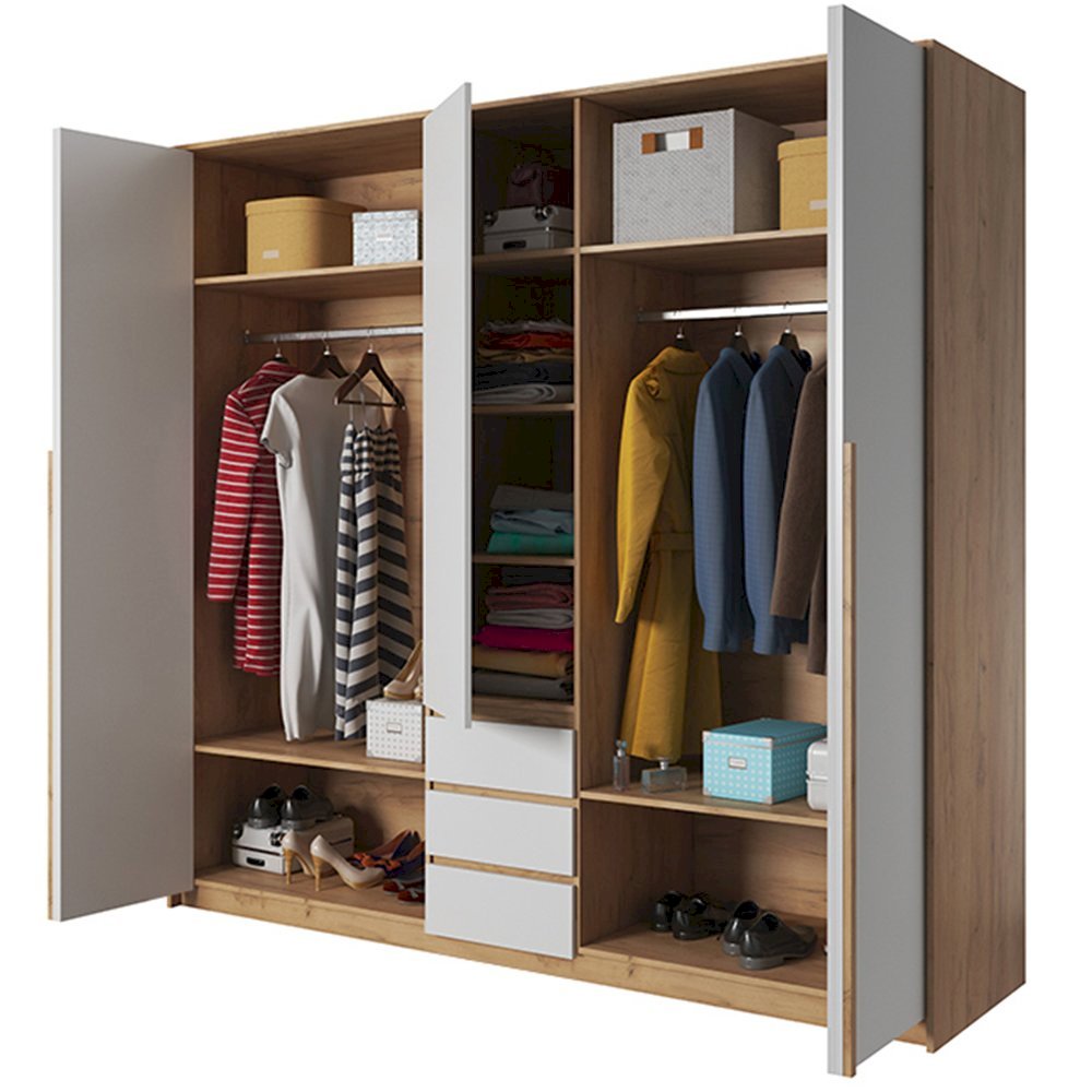 Szafa Xelo 230 dąb craft złoty + biały