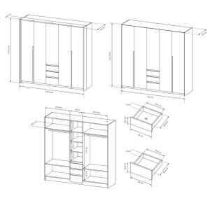 Szafa Xelo 230 dąb craft złoty + biały