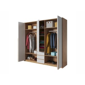 Szafa Xelo 230 z Led dąb craft złoty + biały