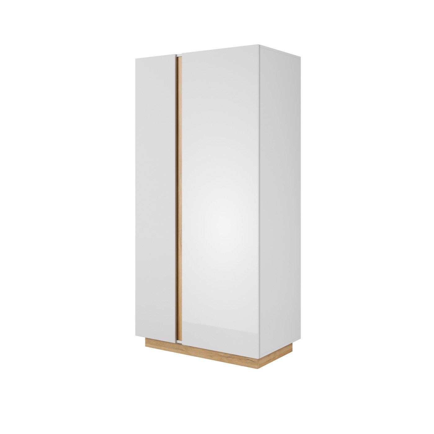 Szafa Arco 96 Biały + Dąb Grandson + Biały połysk