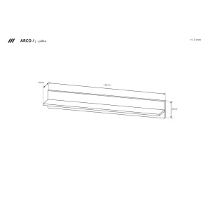 Półka Arco Biały + Dąb Grandson + Biały połysk