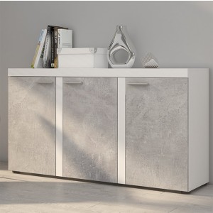 Komoda Rumba Biały + Beton Jasny 3F