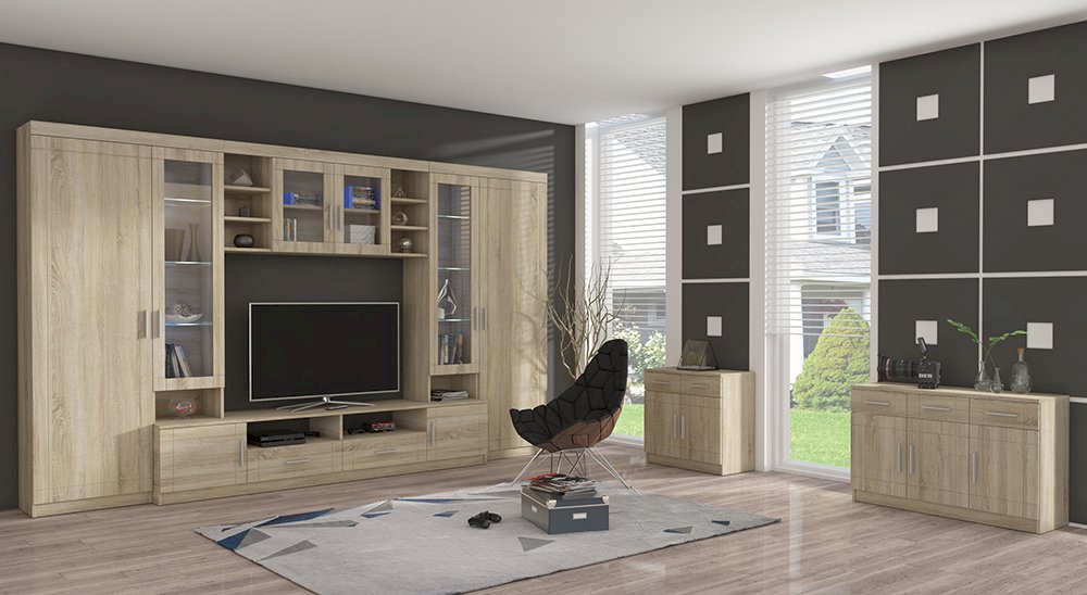 Meblościanka Paris Dąb Sonoma