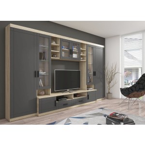 Meblościanka Paris Dąb Sonoma + Grafit