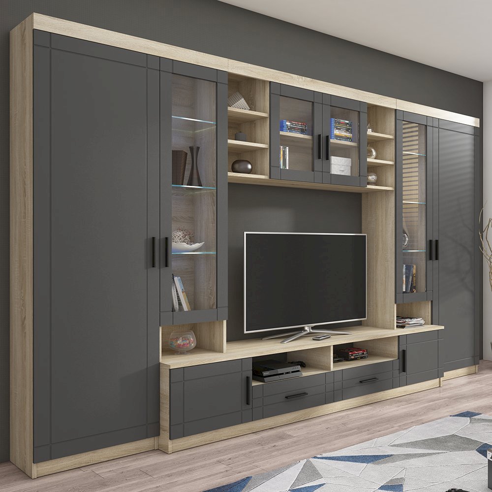 Meblościanka Paris Dąb Sonoma + Grafit