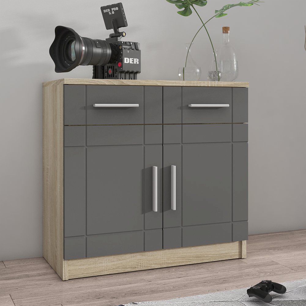 Komoda Paris Dąb Sonoma + Grafit 2F 2S