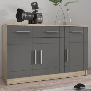 Komoda Paris Dąb Sonoma + Grafit 3F 3S