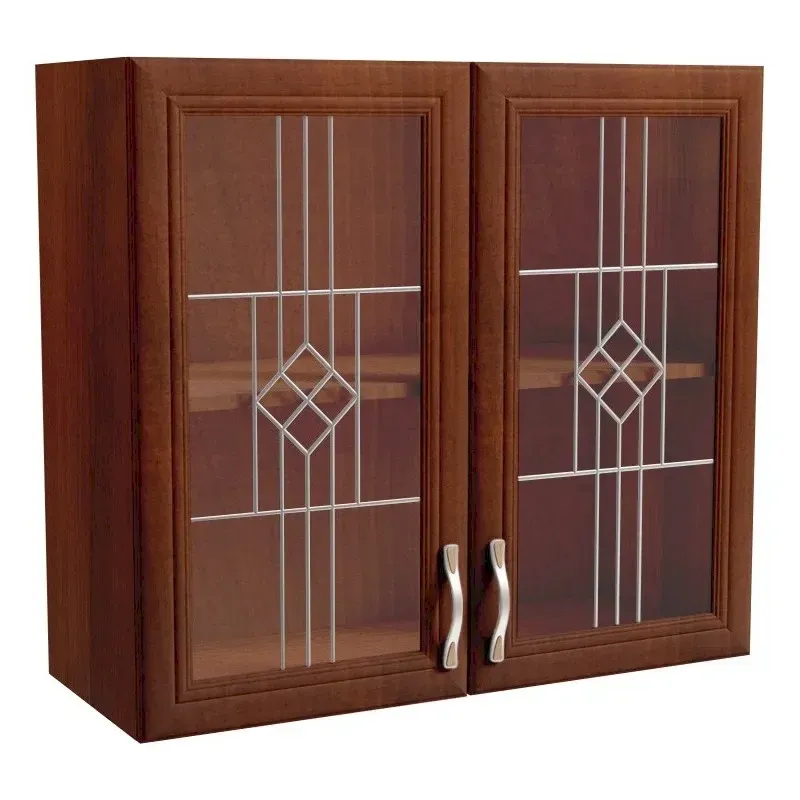 Sycylia - G80S - szafka 2 drzwiowa wisząca 80 ze szkłem Orzech Milano