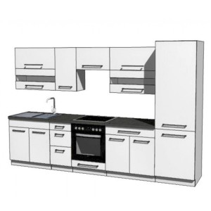 Meble kuchenne Creativa zest. Podstawowy z zabudową Lodówki Biały Połysk