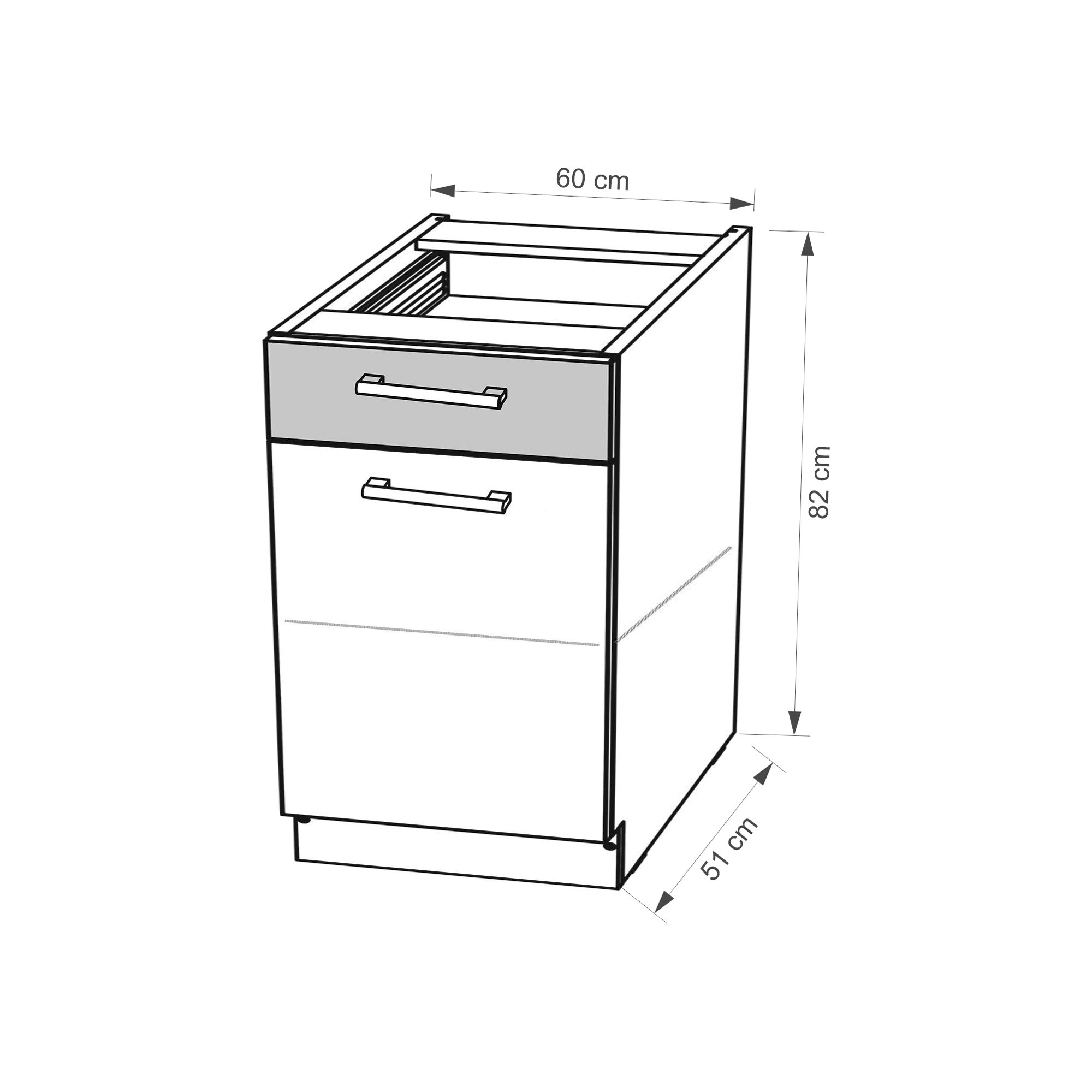 Szafka Kuchenna Creativa 5D z szufladą Biały Połysk