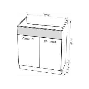 Szafka kuchenna Creativa 12D pod zlewozmywak Biały Połysk
