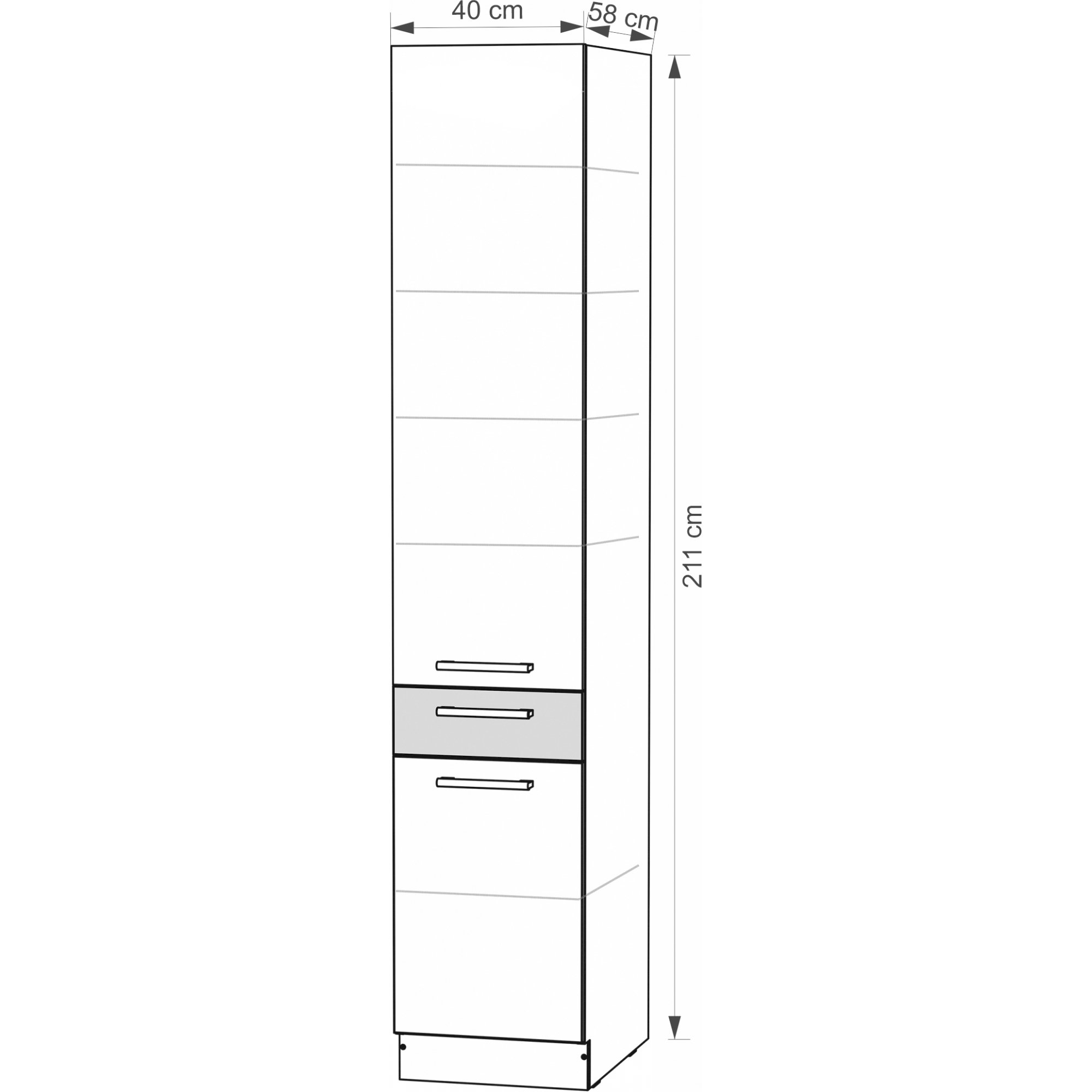 Szafka kuchenna Creativa 19D wysoka Biały Połysk