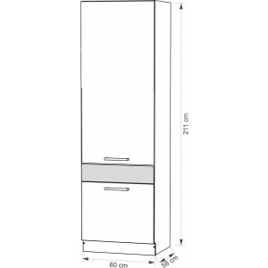 Szafka kuchenna Creativa 21D wysoka Biały Połysk