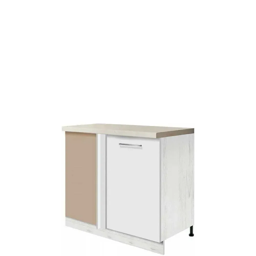 Szafka kuchenna Creativa 25D narożna + nerka prawy Biały Połysk