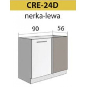 Szafka kuchenna Creativa 24D narożna + nerka lewy Biały Połysk