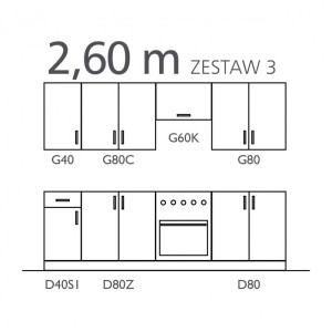Meble kuchenne Prowansja 260