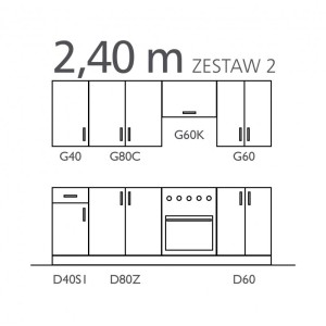 Meble kuchenne Aspen Grey 240