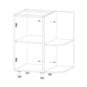 Szafka kuchenna regał dolny końcowy Aspen White D25PZ