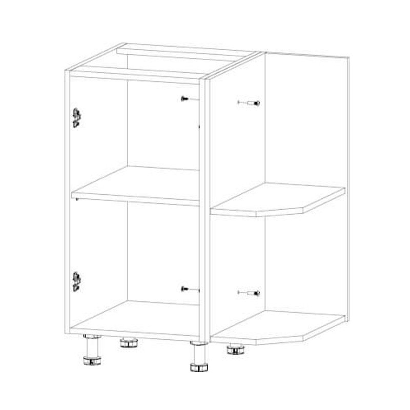 Szafka kuchenna regał dolny końcowy Aspen White D25PZ