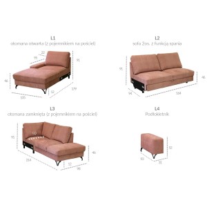 Narożnik Flavio L2 sofa z funkcją spania